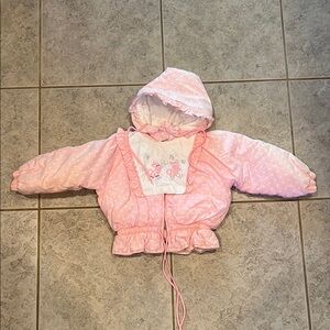 Pink Polka Dot Baby Jacket with Hood